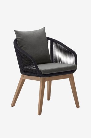 Kave Home - Utomhusstol - portalo 2-pack - Svart - Utestolar & pallar - Från Homeroom