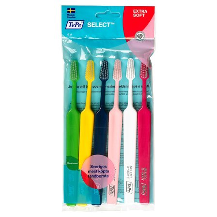 TePe Tandbørste Select X-Soft 6 stk, Medicin & Pleje, Tandbørster, Voksentandbørster