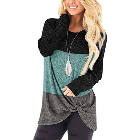 Kvinnors Tunika Toppar Twist Knuta Casual Pullover Skjortor XL GRÖN