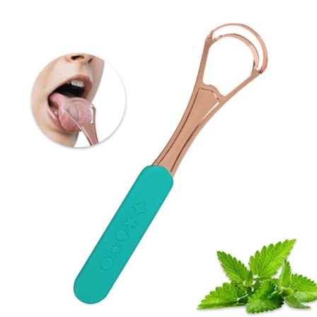 Bærbar dobbeltlags tungeskraber i rustfrit stål, oral mundbørste, rejseetui, skridsikkert håndtag, genanvendelig tungeskraber