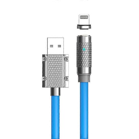 Type C 1m USB-A till Lightning 100W snabbladdande magnetisk datakabel (ingen CE-certifiering) (Type C)