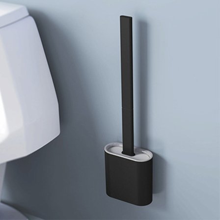 Silikone Toiletbørste, Toiletbørste, Toiletbørste, Silikone Toiletbørste, Sort, Moderne