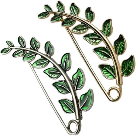 Vintage vihreä lehtisolki Cardigan-neula Shawl-solki Solki Neulepusero Lapel-neula