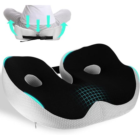 Ortopedisk Memory Foam Kudde, Ergonomisk Svanskudde, Justerbar Sittkudde Bredd, Kudde för Smärtlindring