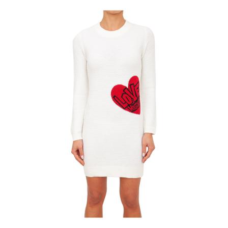 Love Moschino, Knitted Dresses Wit, Dames, Maat:XS