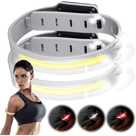 2-pack Laddningsbart LED-armband, 3 Ljuslägen, för Jogging