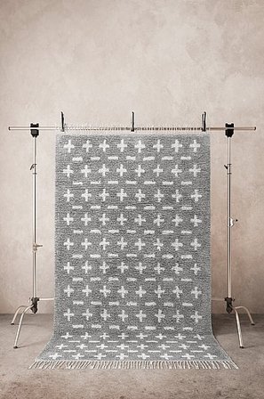 Jotex - Katoenen Vloerkleed Grijs/natuurlijk Wit Grijs/natuurlijk wit - BRISTOL - Koop Katoenen vloerkleed bij Jotex