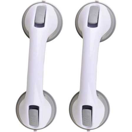 IC (2-pak) Brusergreb 12 tommer håndtag til badekar og brusere Sugkopgreb Handicap Ældre Seniorer Sikkerhed Badeværelsesgreb