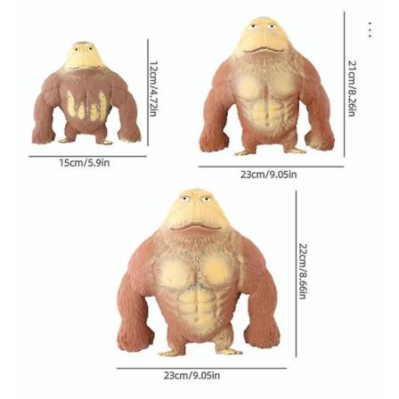 DB Gorillas Stretchy Spongy Squishy Monkey Gorilla Stress Relief Toy Vent Doll New Grey 15*12