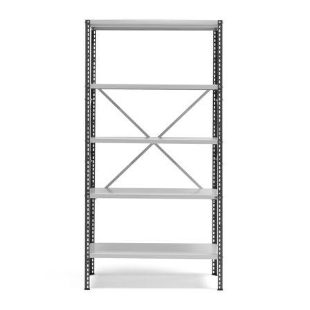 Regalsystem POWER Grundmodul, 1970 x 1010 x 500 mm, dunkelgrau