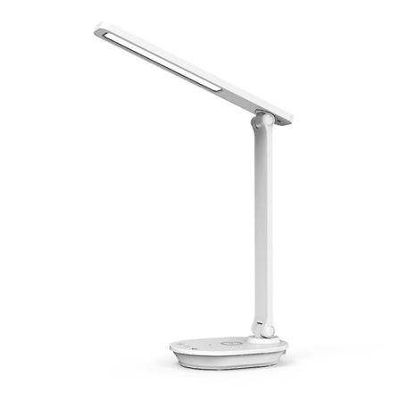 Skrivebordslampe, Led-bordslampe med USB-opladningsport, 15w trådløs oplader, skrivebordslamper til kontor, Eye-cari