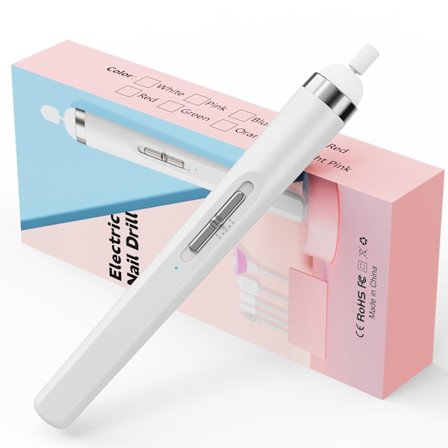 2025 Siste Modell Bærbar Elektrisk Neglefil med LED-lys, Skånsom Kraft Nybegynnervennlig Negleklipper for Fjerning og Polering av Død Hud