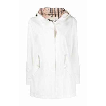 Herno Button Up Hooded Parka Hvid, Dame Damejakker