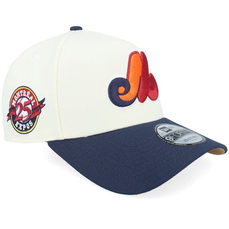 New Era - White adjustable Gorra - Hatstore Exclusive x Montreal Expos 9FORTY Chrome/Navy A-Frame Adjustable @ Hatstore