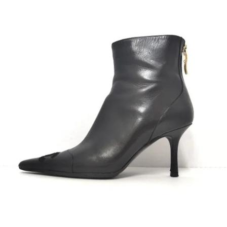 Chanel Vintage Pre-owned Læder stvler Sort, Dame Vintage Sko, Størrelse: 36 EU