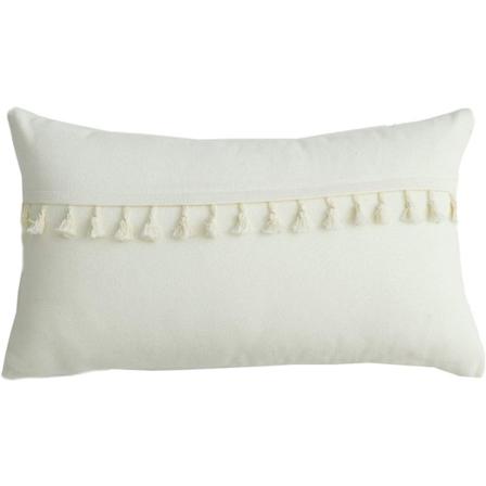 Boho-tyylinen koristeellinen selkänojatyynyn päällinen hapsuilla sohvalle, sängylle ja sohvalle, superpehmeä yksivärinen koristetyynynpäällinen (off 