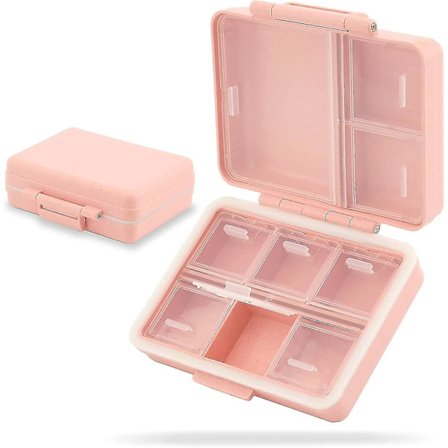 9 Rums Pilleæske, Bærbar Pilleboks, Rejsepilleæsker med Stor Kapacitet, Medicindispenser