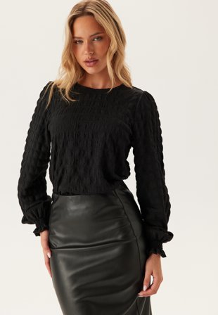 BUBBLEROOM Structure Puff Sleeve Top Klær