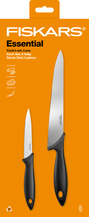 Fiskars Essential 1065582 Knivsett 2 deler, Matlaging & griller