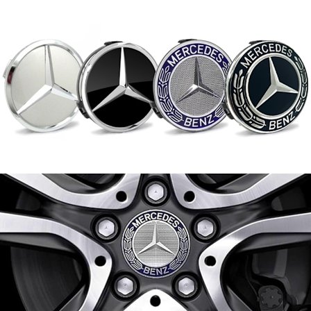 4-Pack - Mercedes-Benz Centrumkåpor / Hjulnav Emblem - Bil