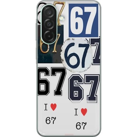 Kompatibelt Mobilskal till Samsung Samsung Galaxy A26 67 meme vintage nummer kollage retro 6-7 nummer klassisk typografi vintage design