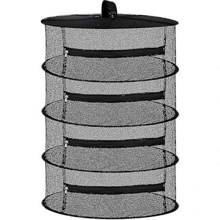 4-lags hengende tørkenett for urter med glidelåser, svart [HhhhS]