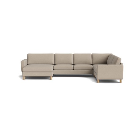 Haven U-Form Sofa, wendbar, Aurora Beige, modernes Design, bequeme Kaltpolschaum-Polsterung, hochwertige Eichenfüße, 86cm Höhe, Wohnlandschaft