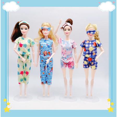 4 dockkläder 4 pyjamas med 11,5 tums dockpannband
