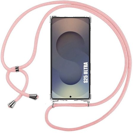 Coque för Samsung Galaxy S25 Ultra - Skydd med Rosa Snöre - BOOLING