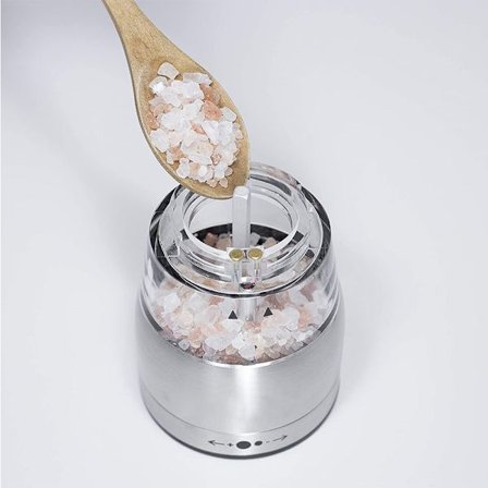 2- set elektrisk pepparkvarn, justerbar malningsgrad, batteridriven kvarn