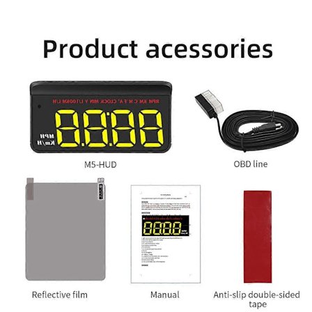 Bil HUD til Head Up Display Digital GPS til Smart Speedometer M5 Scanner Måler V