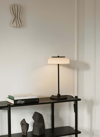 Blossi bordlampe H44 - sort/opal