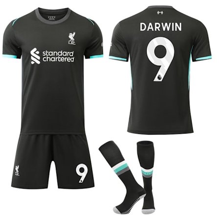 Liverpool Bortedrakt Fotballsett Barn Voksen Nr.9 DARWIN 24-25 Nr.9 DARWIN