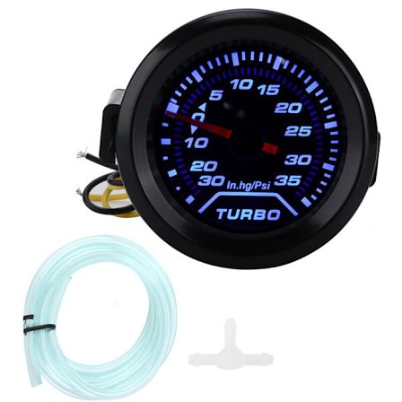 12V Turbo Boost Tryckmätare 52mm/2in 35PSI Digital Display Blå Röd LED Modifikation Universal