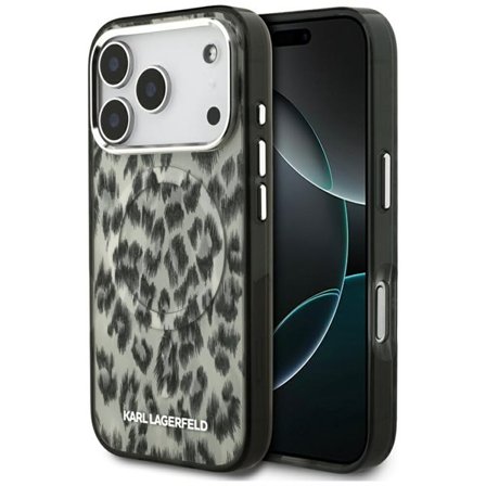 Karl Lagerfeld IML MagSafe-etui med leopardmønster for iPhone 17 Pro - Brun