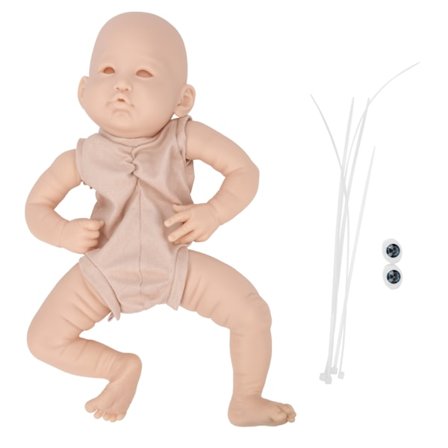 Umalt Reborn Baby Doll Vinyl DIY Realistisk Babydukkeformdeler Leke 22 tommer