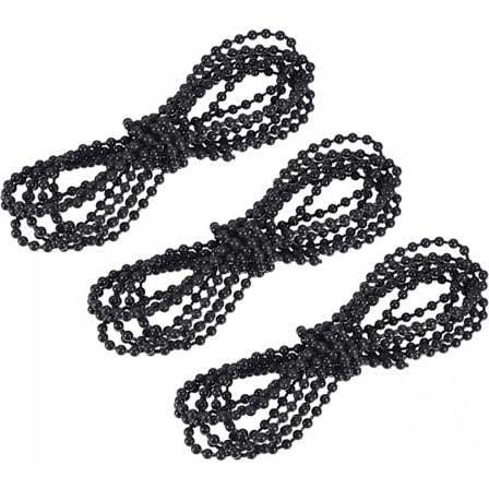Blind Perlekæde Snor, 2,19 Yards 3Pcs Romerske Vertikale Rullegardiner til Vinduesgardin Blind Udskiftningsdele, Sort