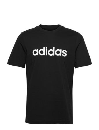 Essentials Embroidered Linear Logo T-Shirt T-shirts Short-sleeved Svart Adidas Performance