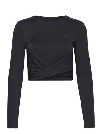 Studio Cross Long Sleeve Crop Tops Long-sleeved Crop Tops Svart Björn Borg*Betinget Tilbud