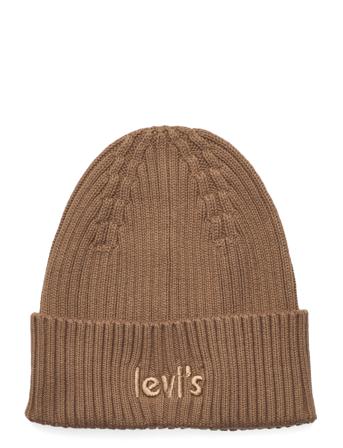 Poster Logo Beanie Accessories Headwear Beanies Beige Levi’s Footwear & Acc