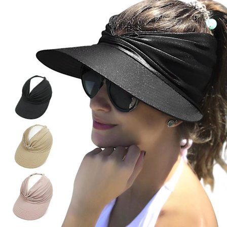 Solskyddad strandhatt med UV-skydd Solhatt med bred brätte Black