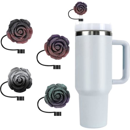 4 KPL Pillin Suojus Kimaltelevat Koristeet Stanley Cupille Uudelleenkäytettävät Juomalasitarvikkeet Yhteensopiva 10 mm Pillin Kanssa Hauskoja Lahjoja 