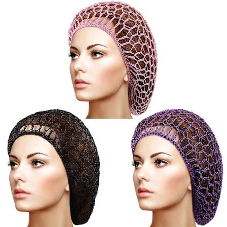 3 kappaletta verkkokampaverkkoa, rayon-virkattu hiusverkko, neulottu myssy, virkattu yömyssy