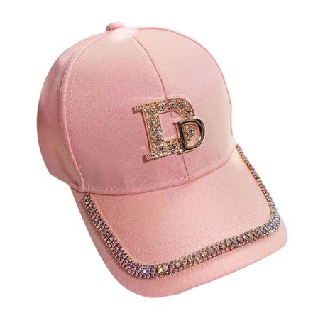 Rhinestones Baseball Kepsar Peaked Cap PINK D PINK D Pink D