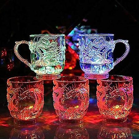 5 st LED-blixtljuskoppar, LED-blixtljus med färgförändring, vattenaktiverat ljus, automatiskt vattenaktiverat LED-ljus, glödande vin, 285 ml