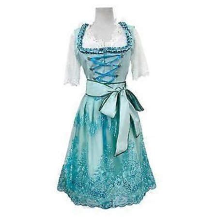 s-3xl Dame Oktoberfest Kostyme Tysk Dirndl Kjole Kostyme Bayersk Karneval Party Kjole (3XL Lys grønn)