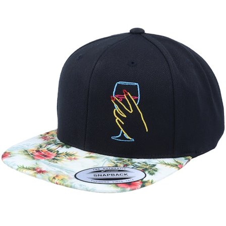 Iconic - Zwart snapback Cap - Neon Summer Wine Floral Mint Snapback @ Hatstore