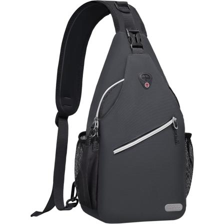 Sling-reppu, monikäyttöinen crossbody-olkalaukku, matkustus- ja vaelluspäiväreppu Space Gray