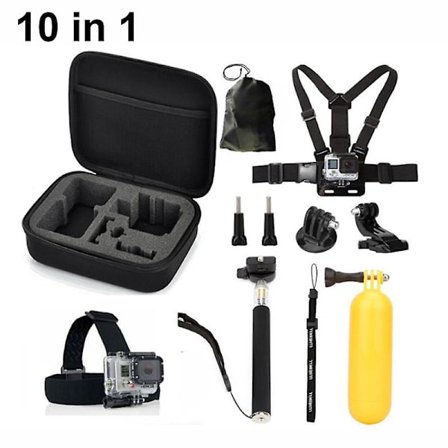 42-delars actionkameratillbehörskit för Gopro Hero 8 Max 7 6 5 4 Black för Gopro 2018 Session Fusion Dji Akaso Apeman Campark Sjcam(10Kit)