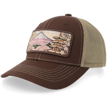 Wild Spirit - Brun trucker Keps - Tokyo Wide Patch Brown/Khaki Trucker @ Hatstore